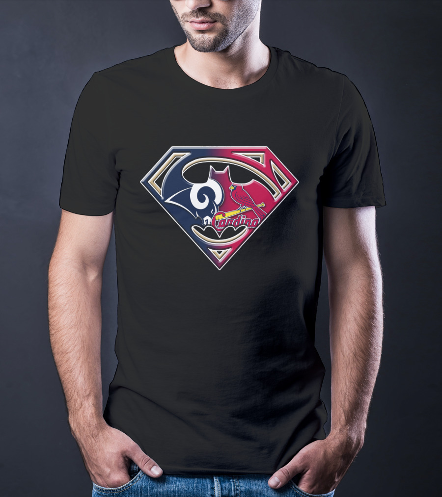 Rams Cardinals Superman Logo Fusion T-Shirt
