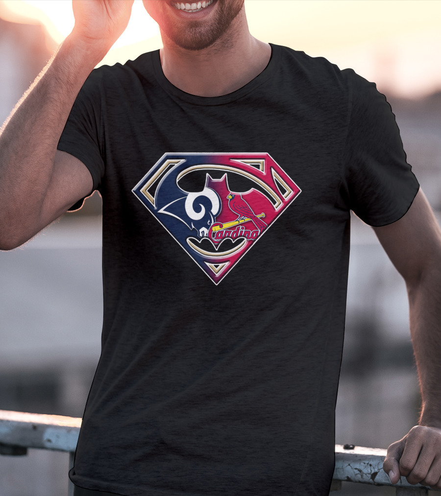 Rams Cardinals Superman Logo Fusion T-Shirt
