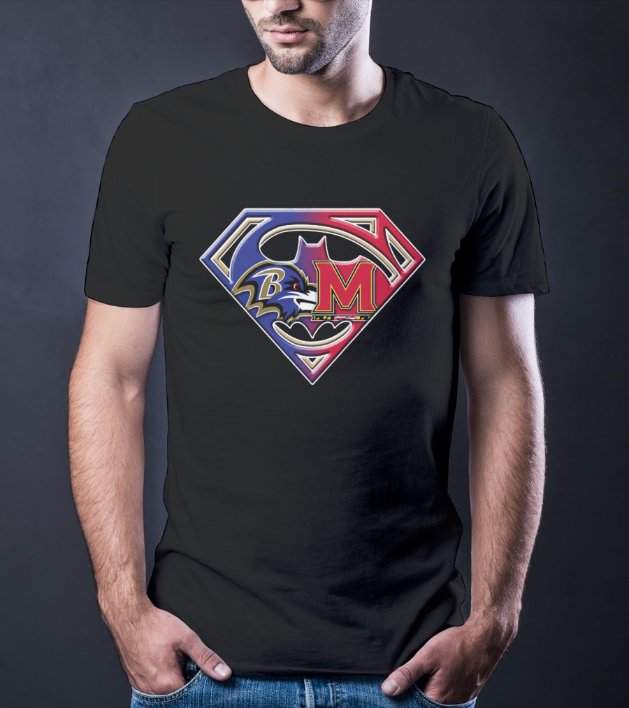 Baltimore Raven Superman Superman Maryland Terrapins T-Shirt