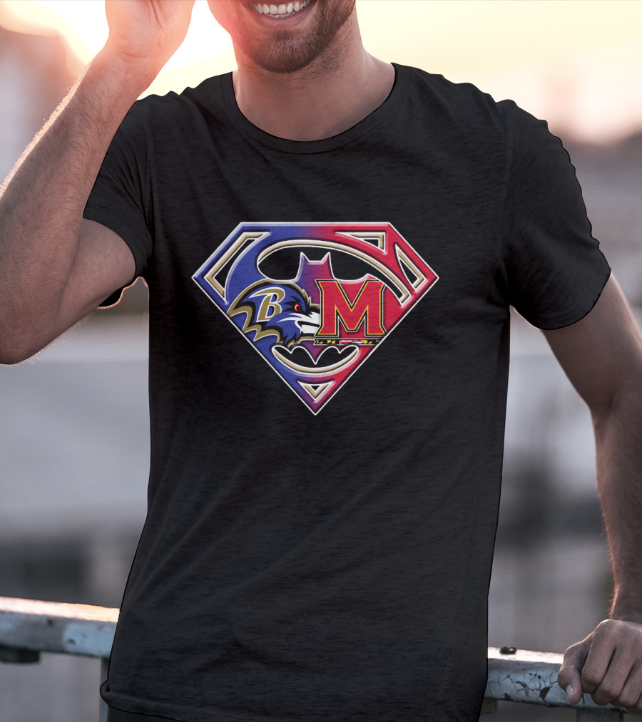 Baltimore Raven Superman Superman Maryland Terrapins T-Shirt