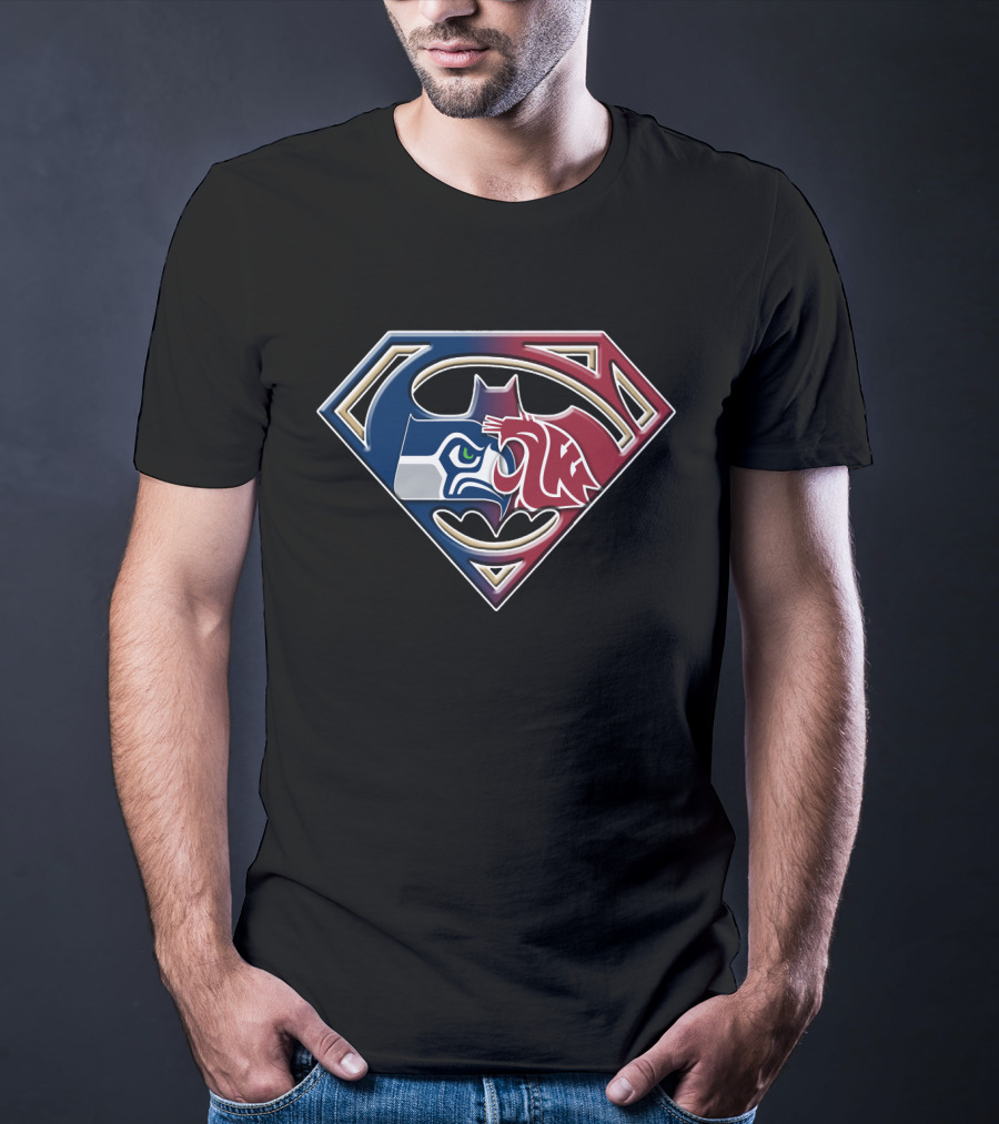 Seattle Seahawks Batman Superman Mashup Bat 112 T-Shirt