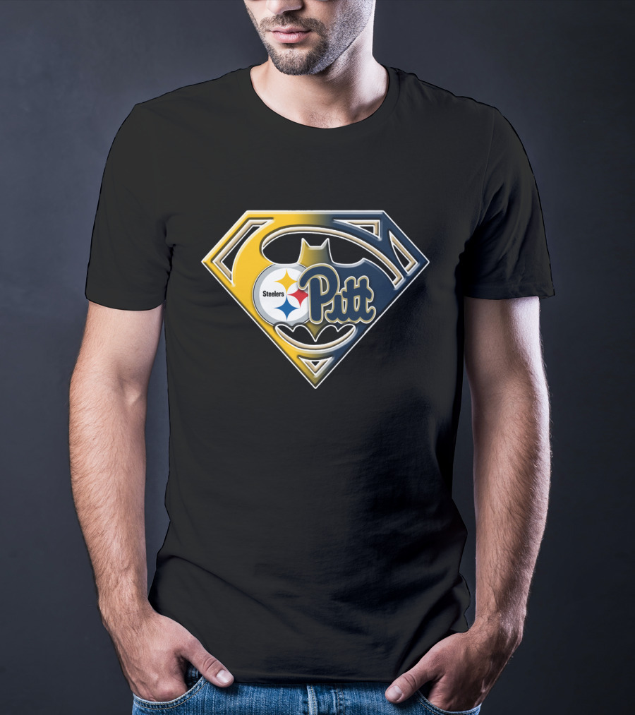 Steelers Pitt Bat Emblem Superhero Fusion T-Shirt