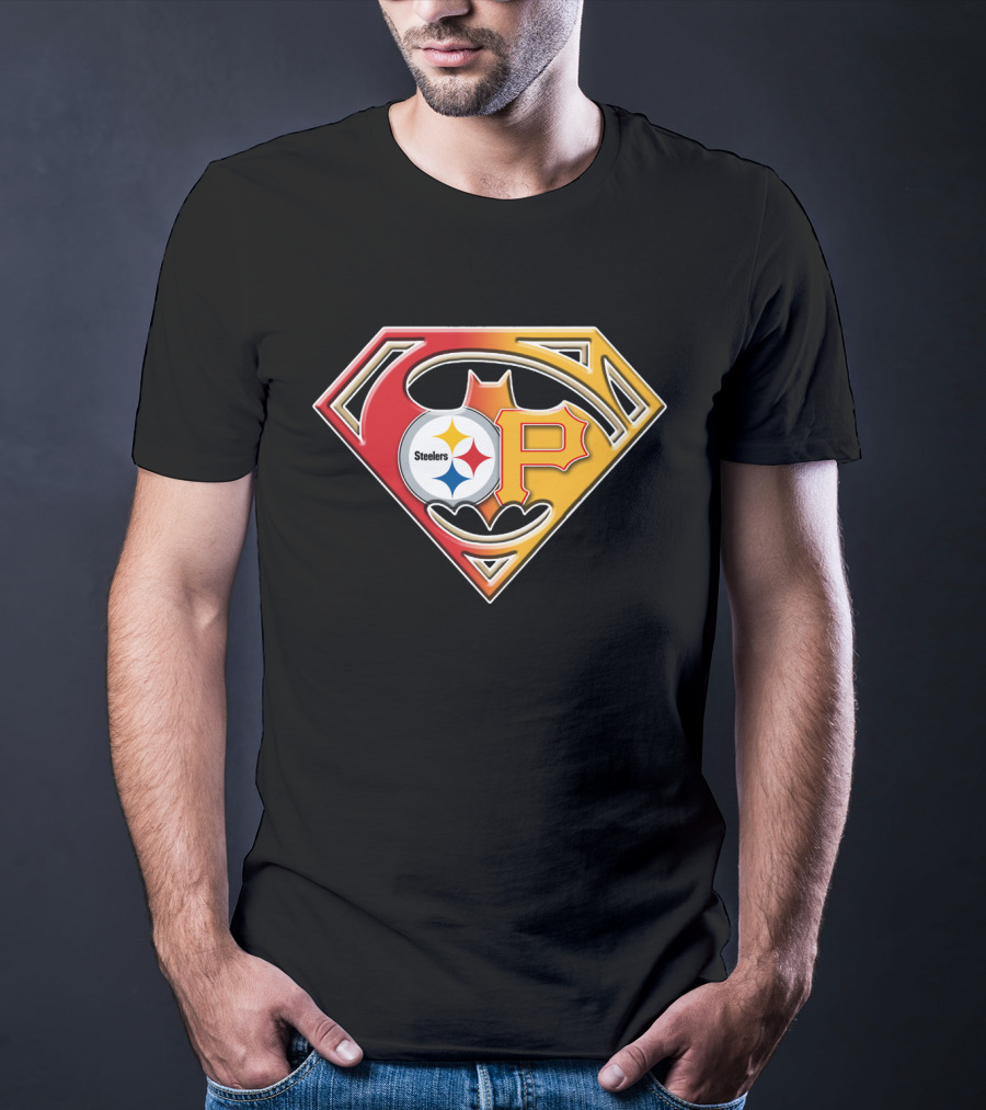Steelers Pirates Superman Batman Logo Combo T-Shirt