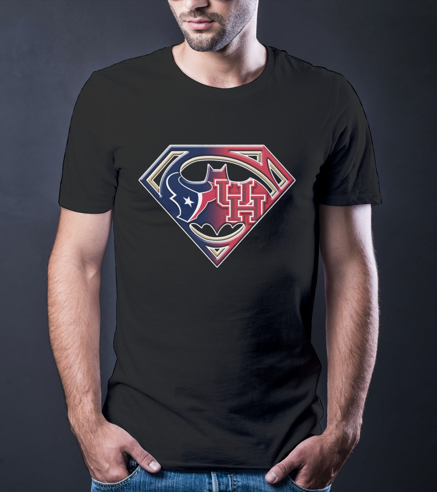 Houston Texans Uh Batman Superman Logo Bat 118 T-Shirt