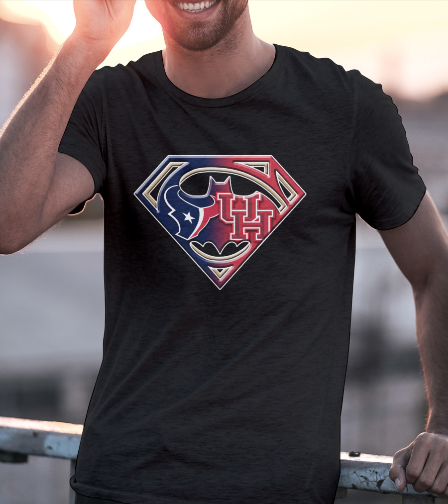Houston Texans Uh Batman Superman Logo Bat 118 T-Shirt