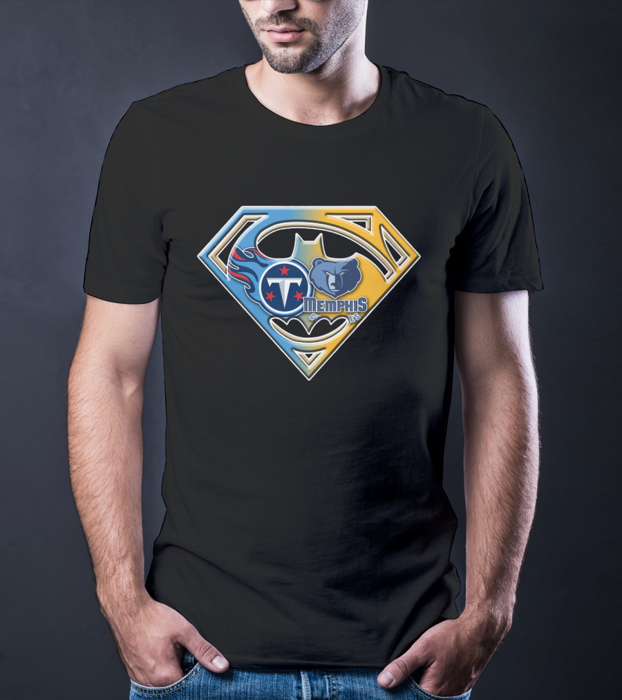 Memphis Grizzlies And Tennessee Titans Superhero Crossover Bat 128 T-Shirt