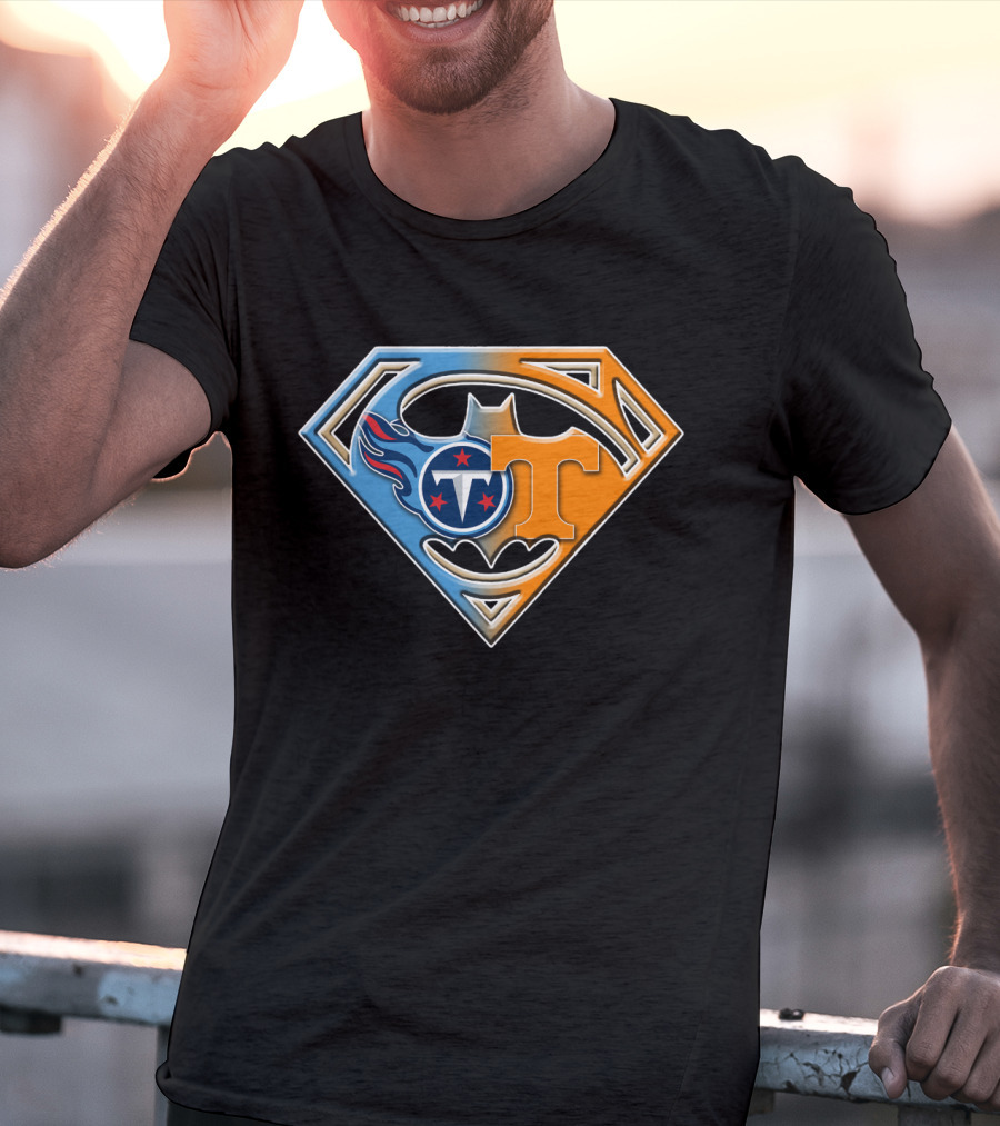 Tennessee Titans Volunteers Superman Batman T-Shirt