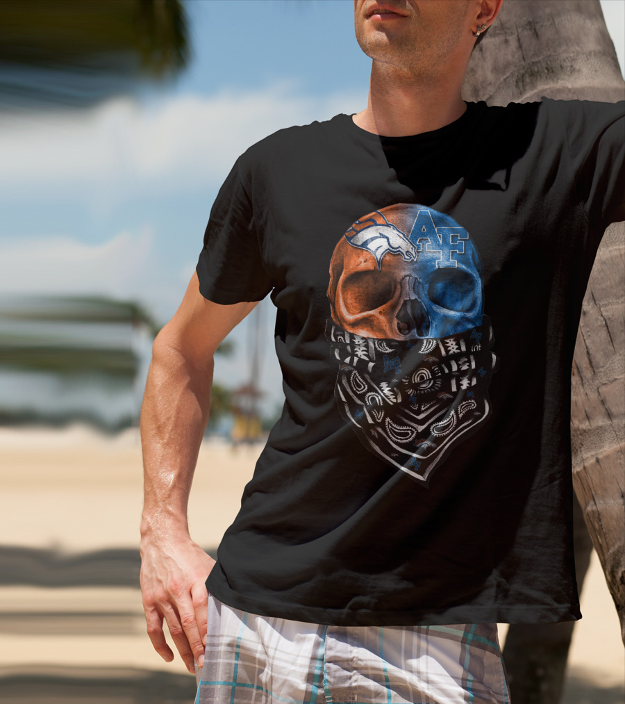 Af Broncos Skull Bandana Sku 015 T-Shirt