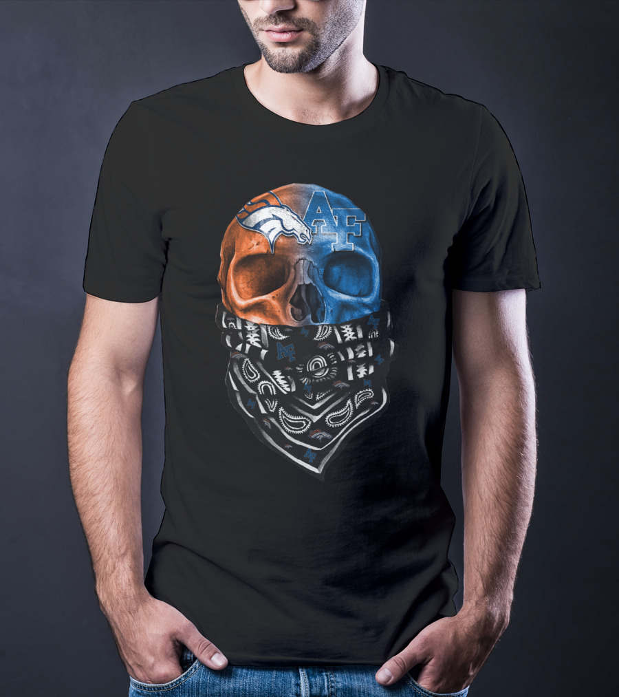 Af Broncos Skull Bandana Sku 015 T-Shirt