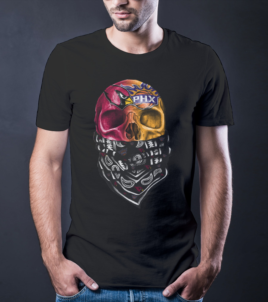 Cardinals Suns Bandana Skull T-Shirt