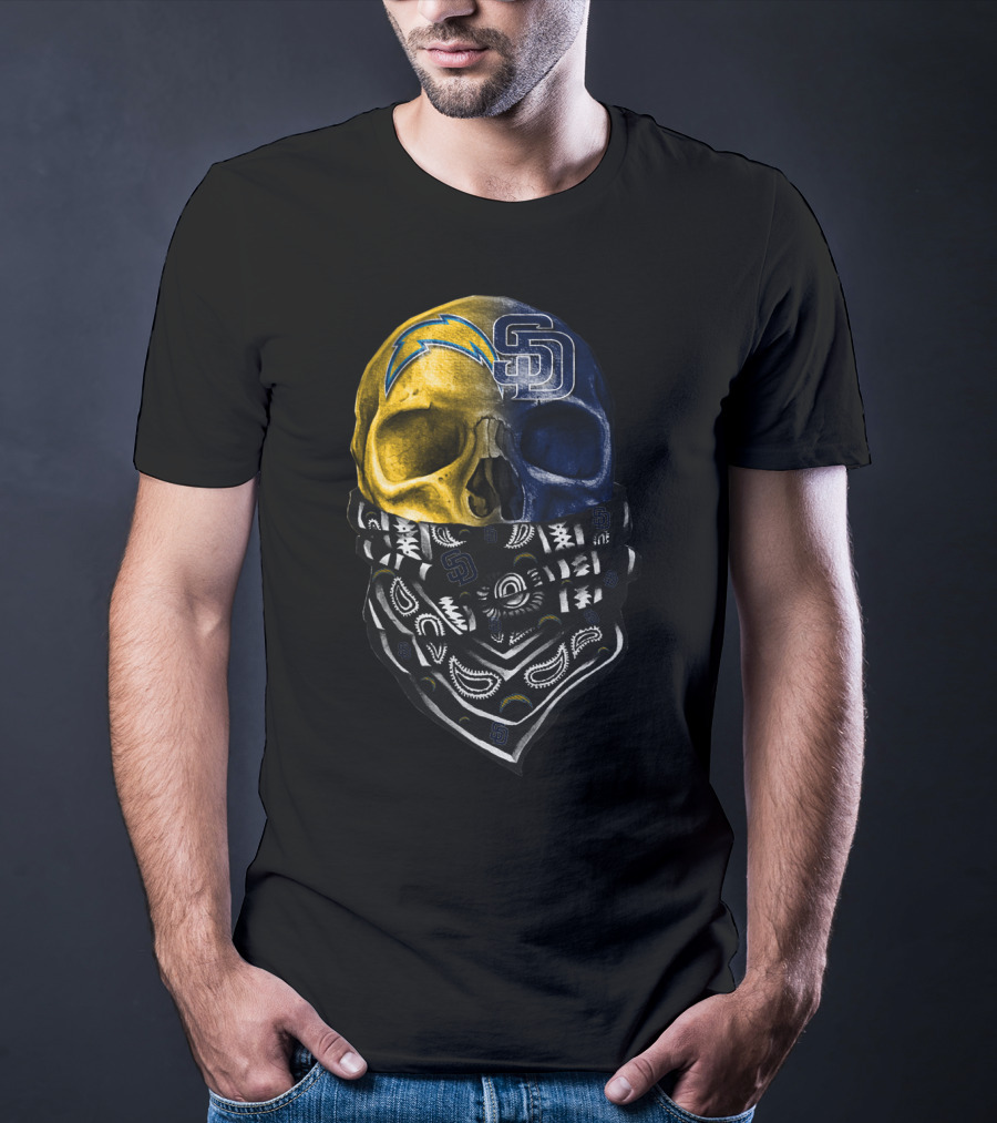 Chargers Padres Skull Bandana T-Shirt