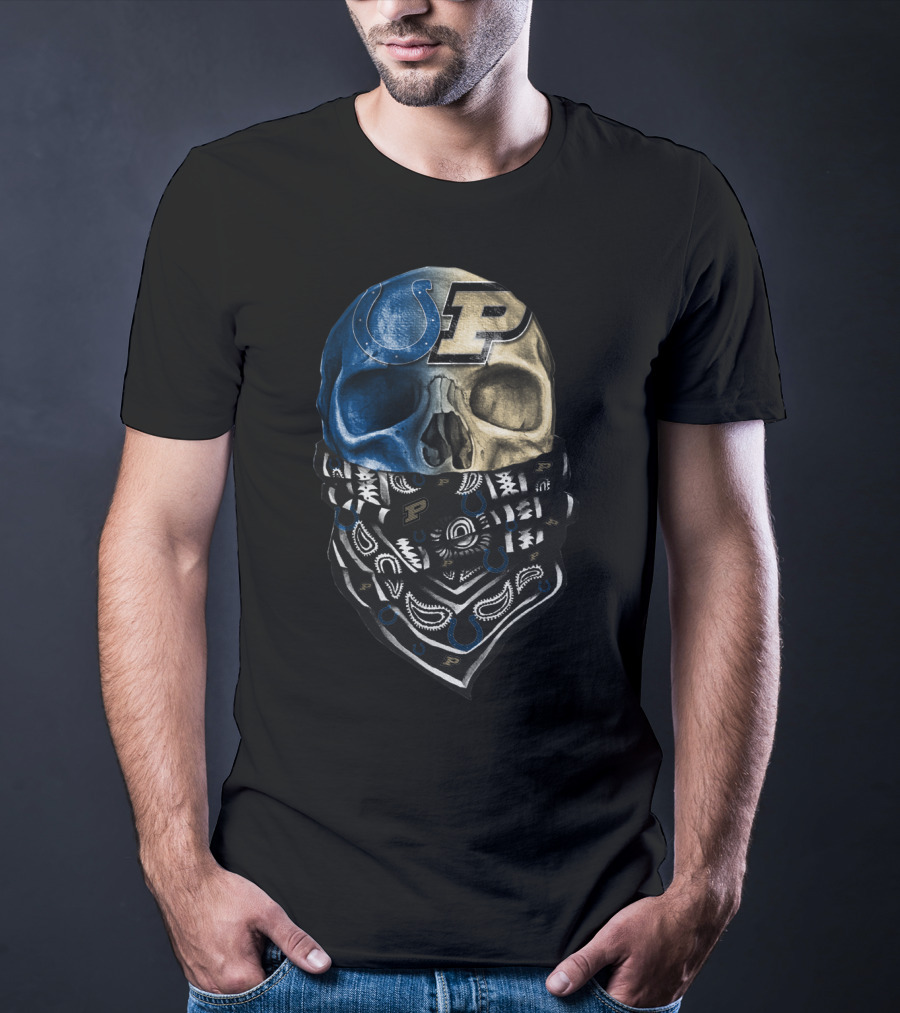 Colts Purdue Skull Bandana T-Shirt