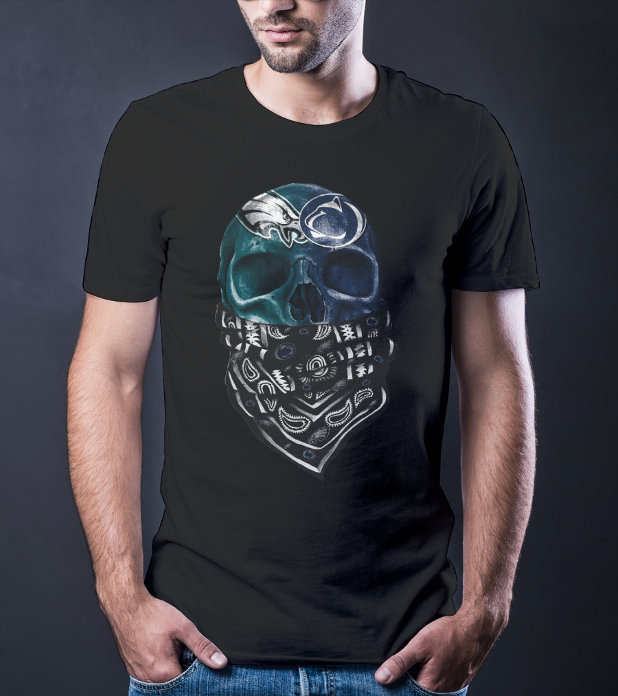 Eagles And Penn State Skull Bandana T-Shirt