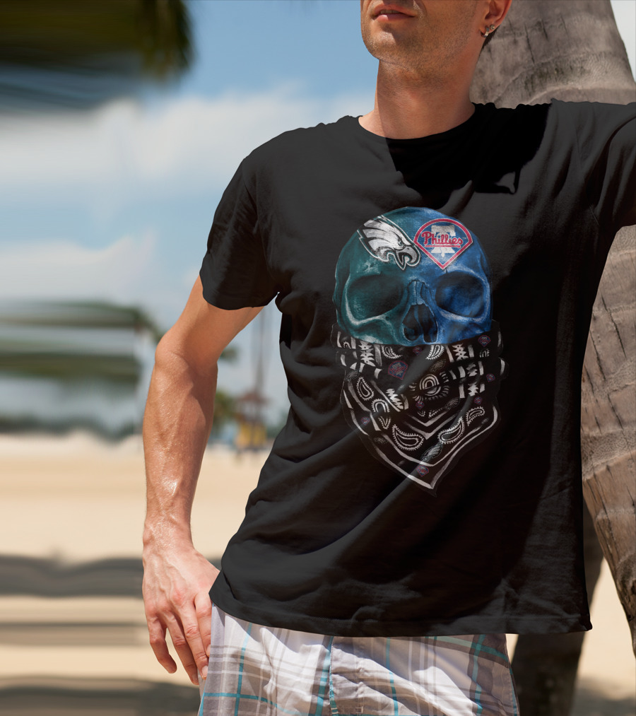 Philadelphia Eagles Phillies Skull Bandana T-Shirt