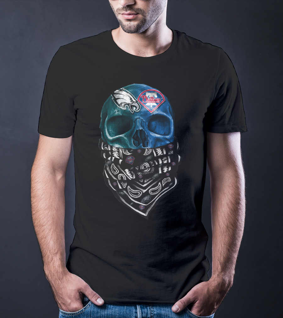 Philadelphia Eagles Phillies Skull Bandana T-Shirt