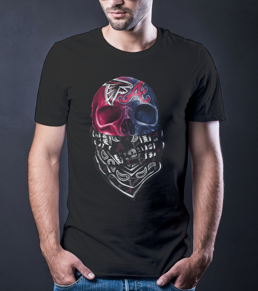 Sku 059 Atlanta Falcons Braves Skull Bandana T-Shirt