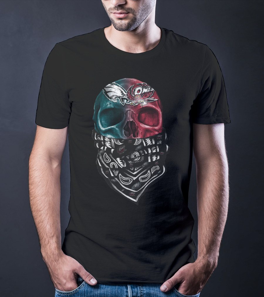 Eagles And Owls Dual Skull Bandana T-Shirt