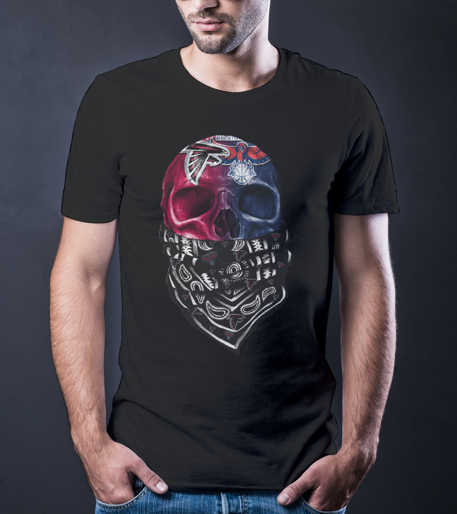 Atlanta Falcons New Orleans Pelicans Bandana Skull T-Shirt