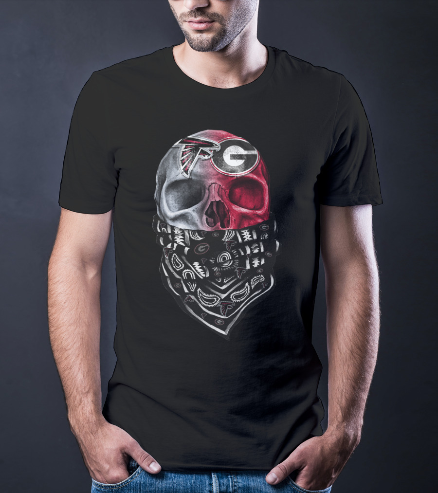 Falcons Georgia Bulldogs Skull Bandana T-Shirt