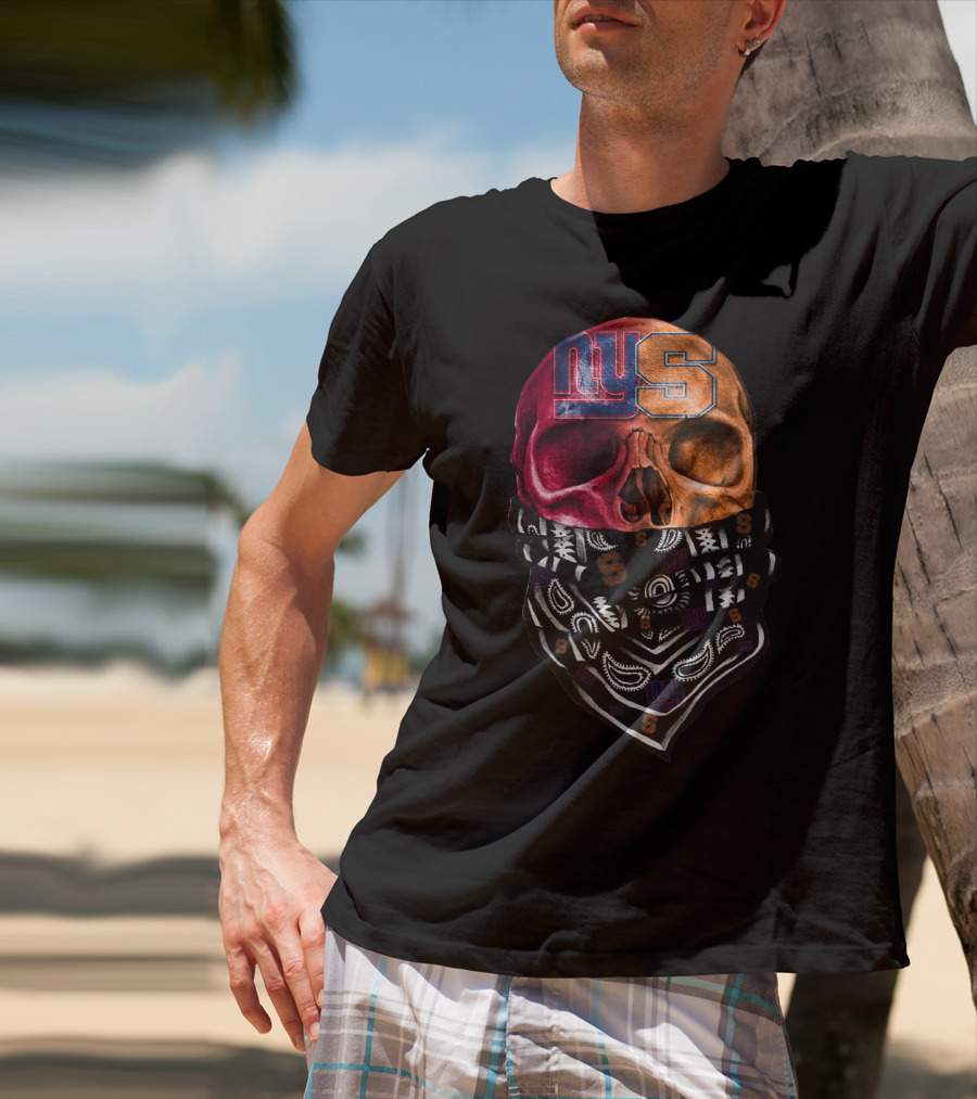 Ny Giants Syracuse Skull Bandana T-Shirt