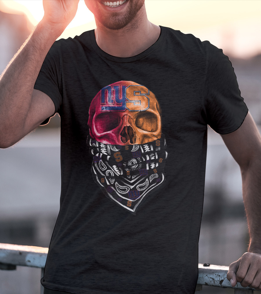 Ny Giants Syracuse Skull Bandana T-Shirt