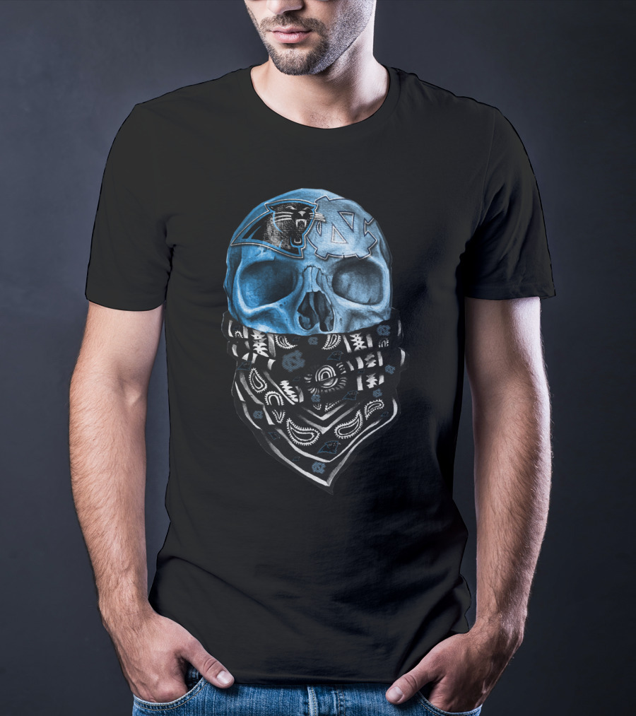 Panthers Tar Heels Skull Bandana T-Shirt