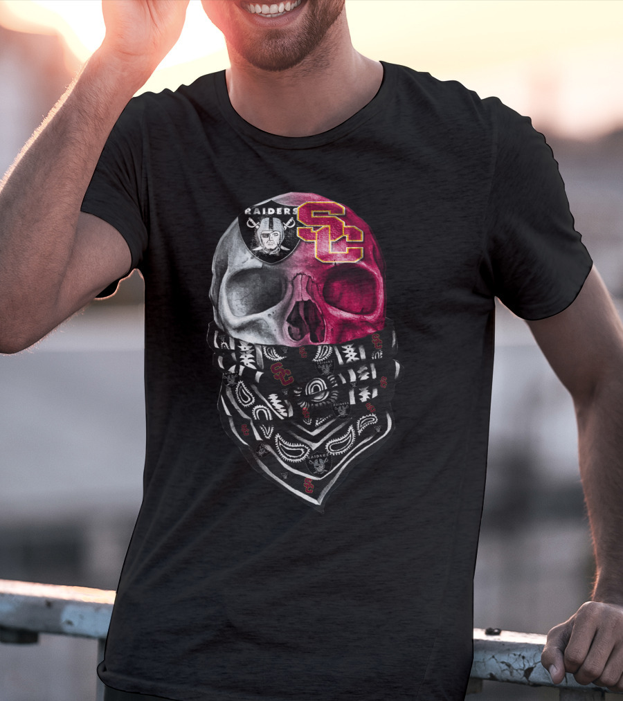 Raiders Usc Skull Bandana T-Shirt