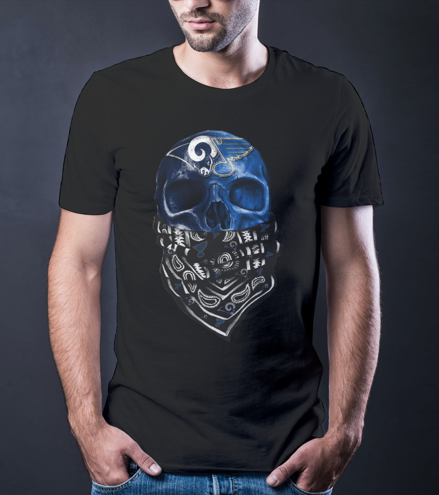 St. Louis Blues Skull Bandana T-Shirt