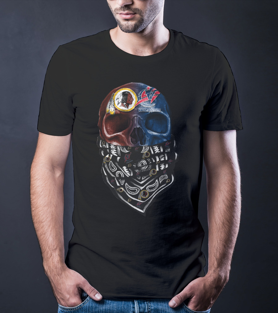 Washington Redskins Wizards Skull Bandana Sku T-Shirt