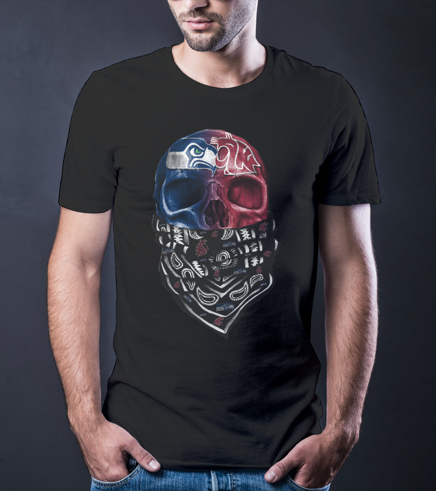 Seahawks Cougars Skull Bandana T-Shirt