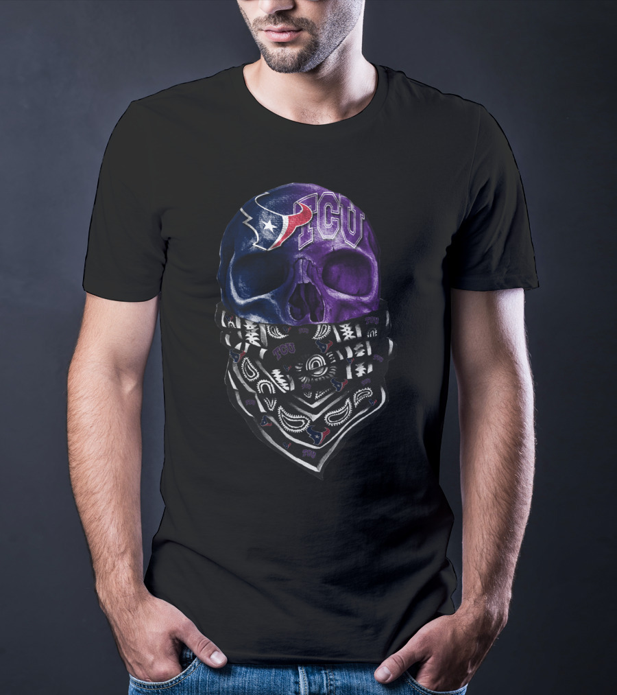 Tcu Texans Skull And Bandana T-Shirt