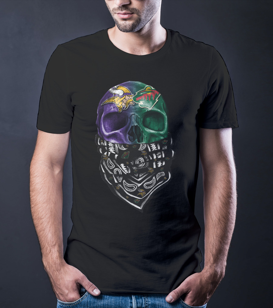 Minnesota Vikings Wild Skull Bandana T-Shirt