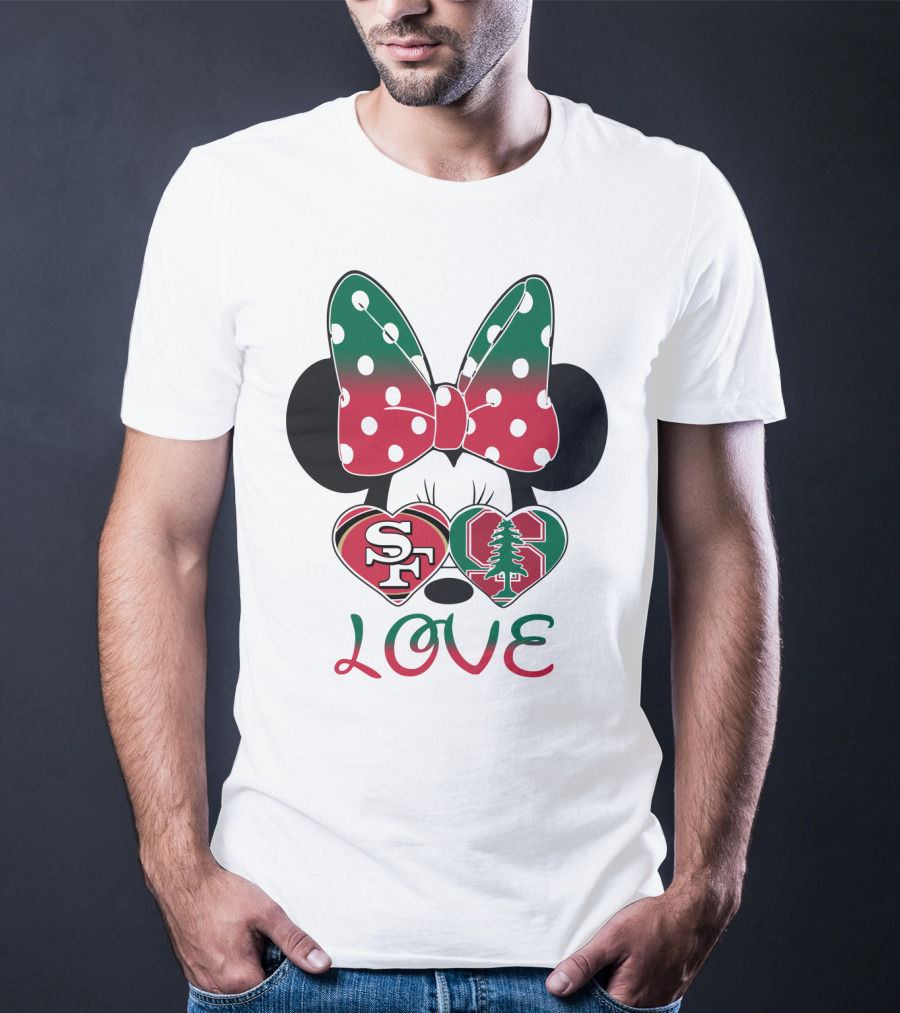 San Francisco 49ers Stanford Cardinal Minnie Mouse Love T-Shirt