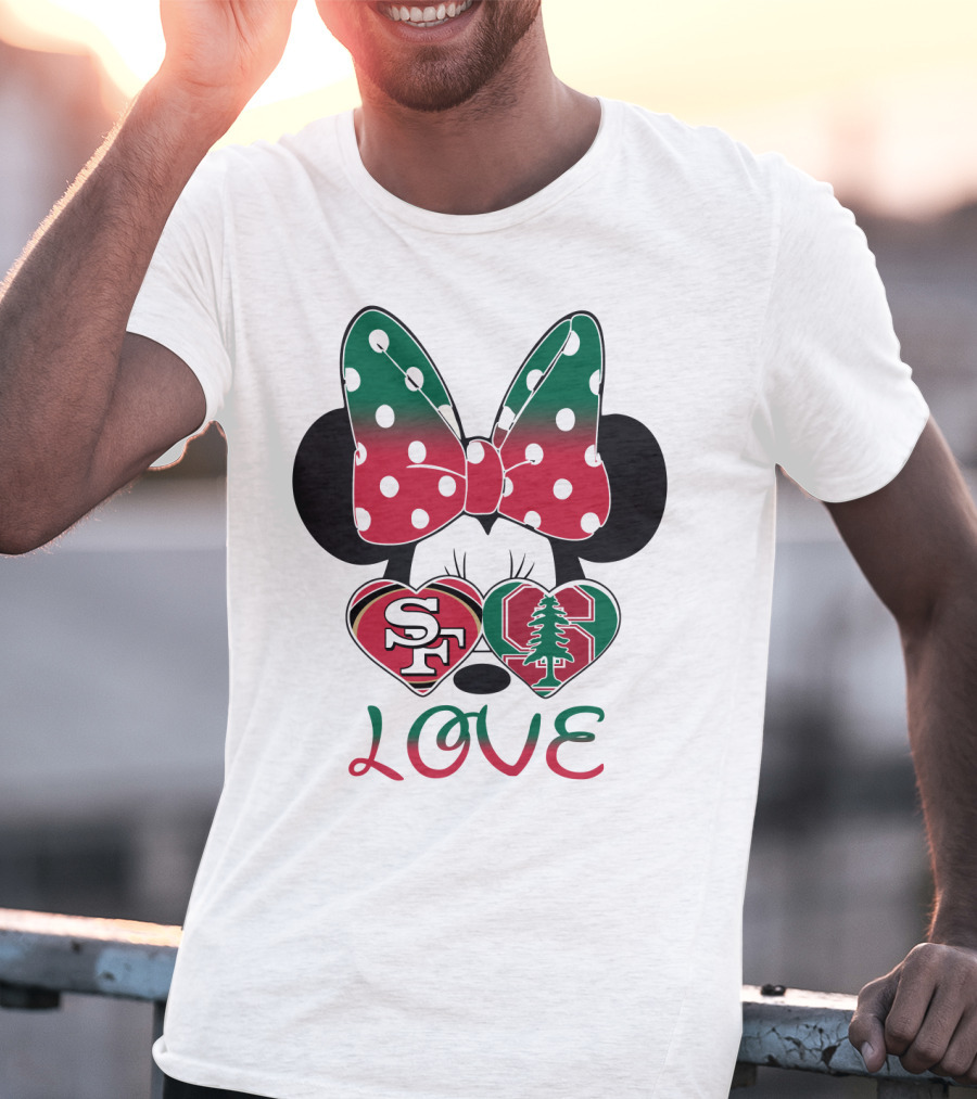 San Francisco 49ers Stanford Cardinal Minnie Mouse Love T-Shirt