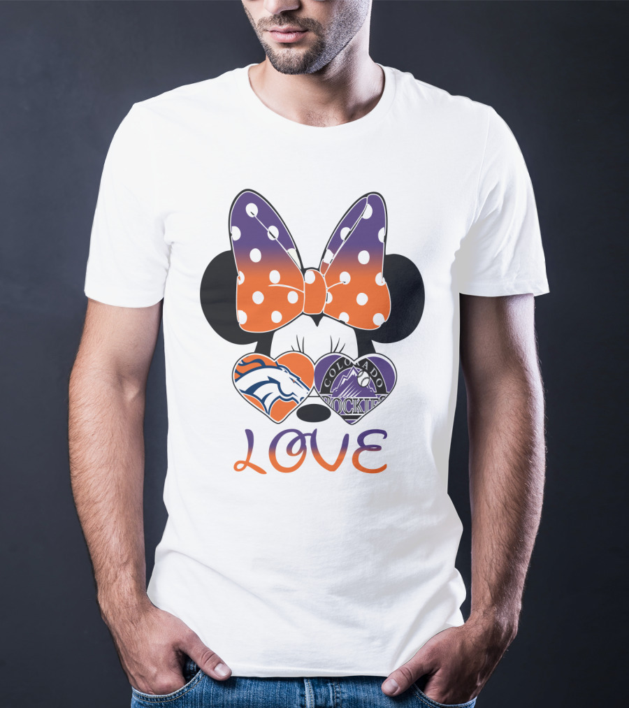 Minnie Mouse Colorado Rockies Denver Broncos Love T-Shirt