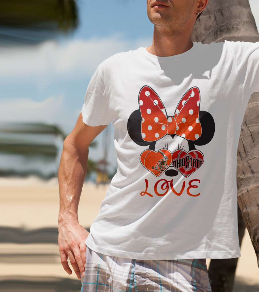 Mic 023 Minnie Mouse Love Cleveland Browns Ohio State T-Shirt