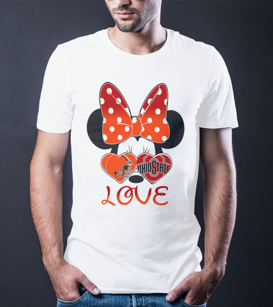 Mic 023 Minnie Mouse Love Cleveland Browns Ohio State T-Shirt