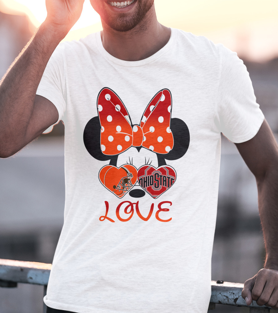 Mic 023 Minnie Mouse Love Cleveland Browns Ohio State T-Shirt