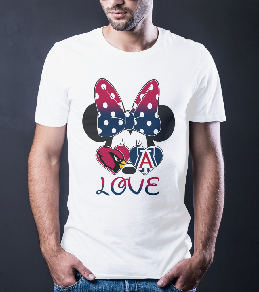 Minnie Mouse Cardinals Arizona Wildcats Love T-Shirt