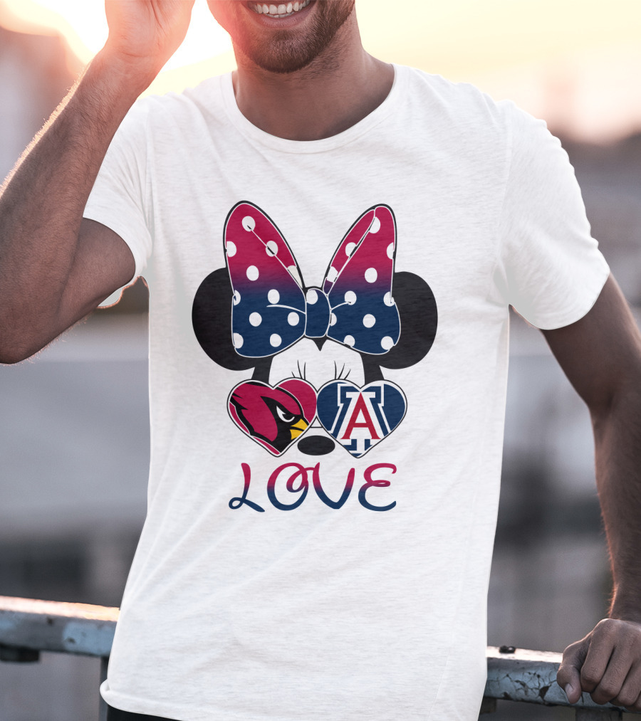 Minnie Mouse Cardinals Arizona Wildcats Love T-Shirt