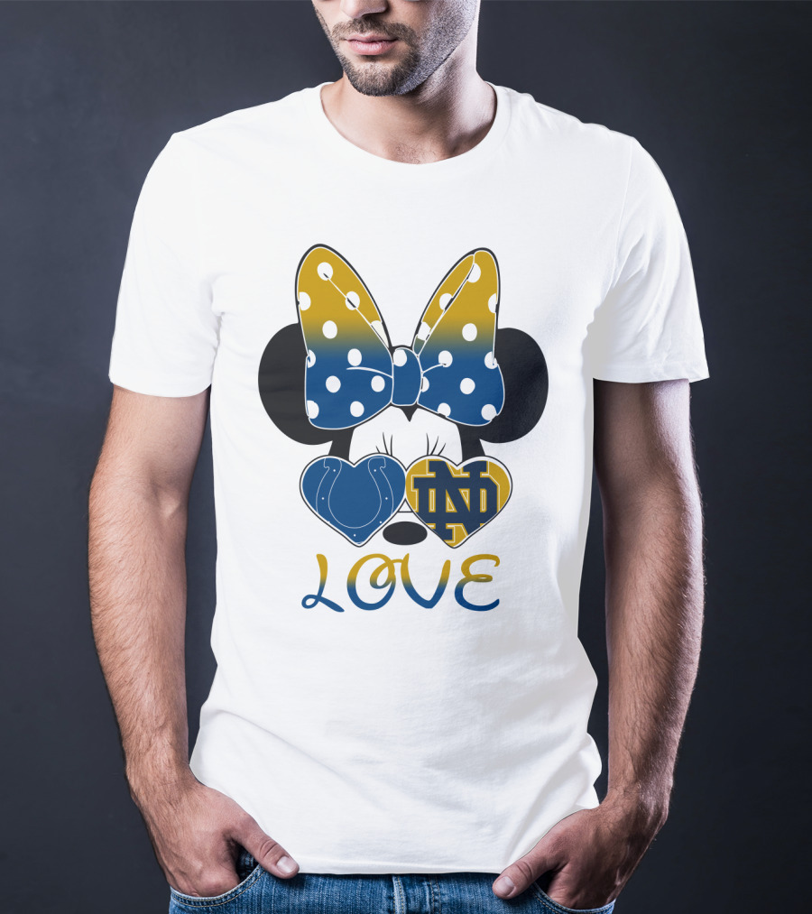 Love Notre Dame Polka Dot Bow Hearts T-Shirt