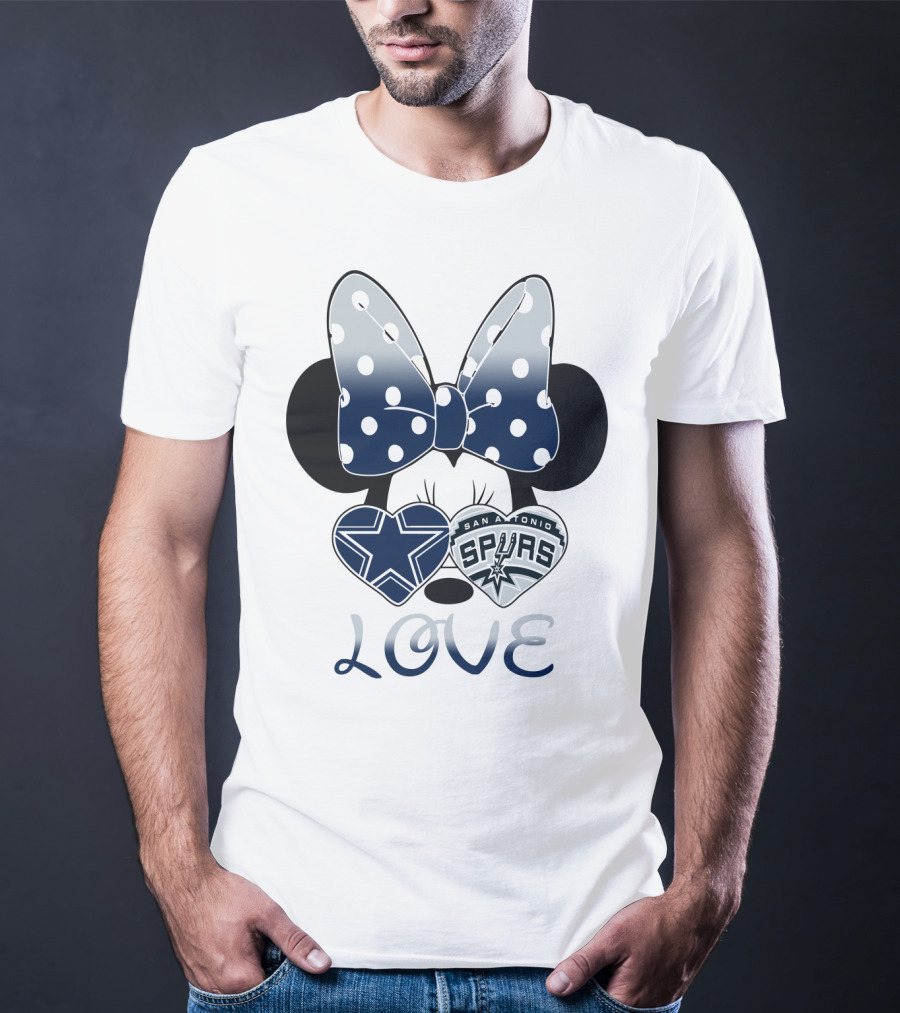 Love Cowgirl Minnie Dallas Cowboys San Antonio Spurs T-Shirt