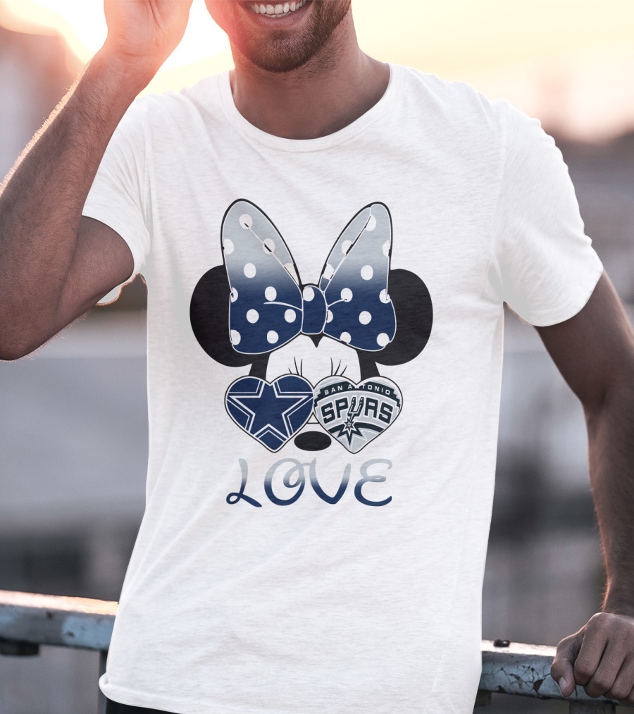 Love Cowgirl Minnie Dallas Cowboys San Antonio Spurs T-Shirt
