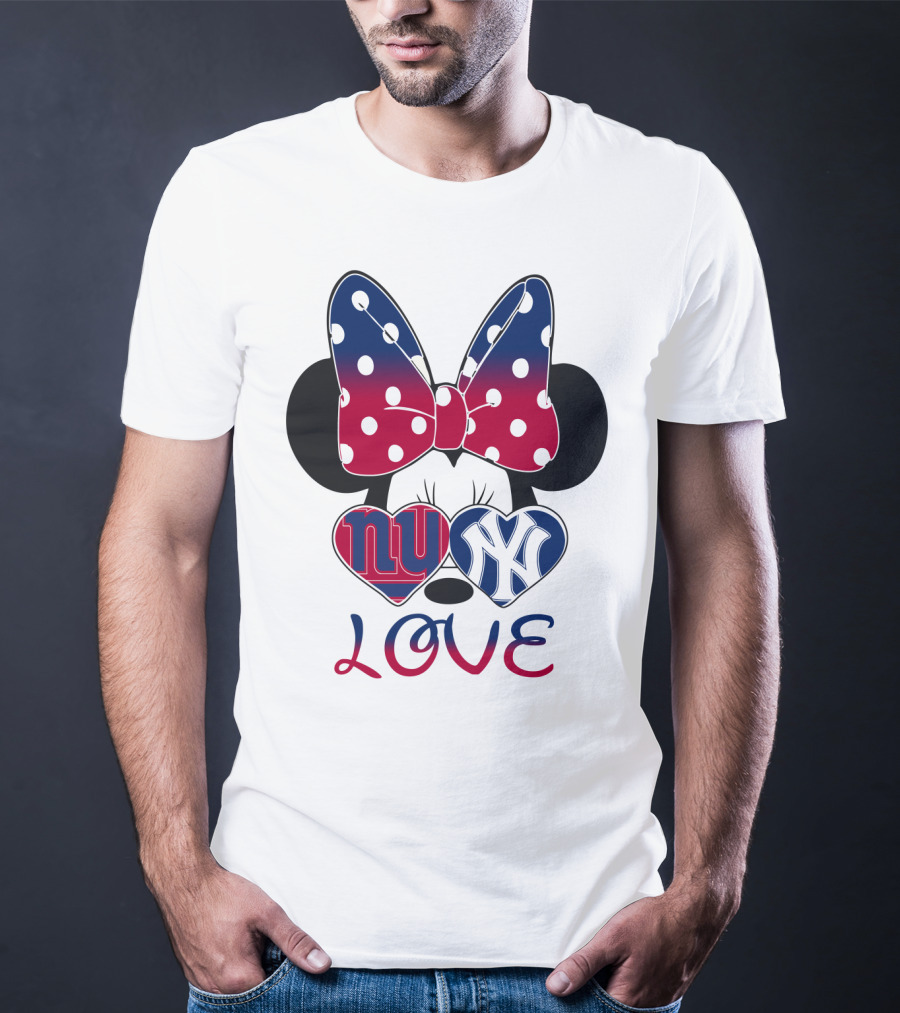 Mic 066 Minnie Bow Giants Yankees Love T-Shirt