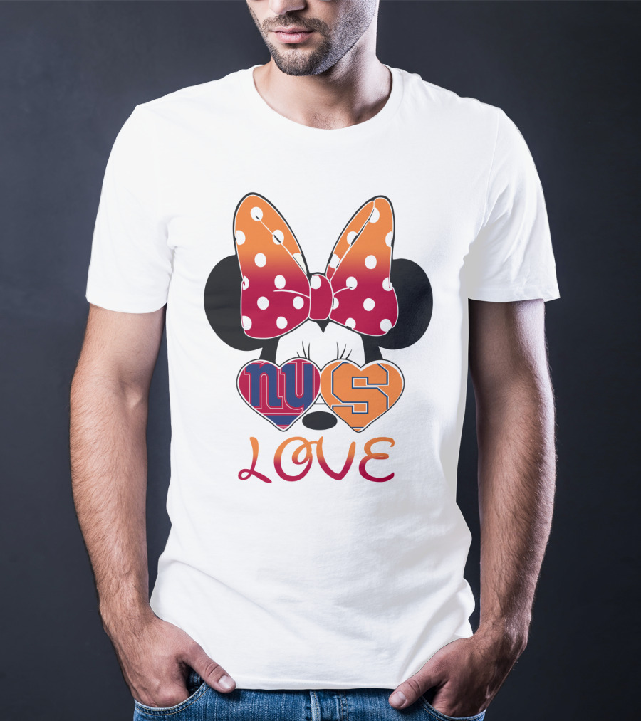 Ny Giants Syracuse Love Minnie Mouse Bow Hearts T-Shirt