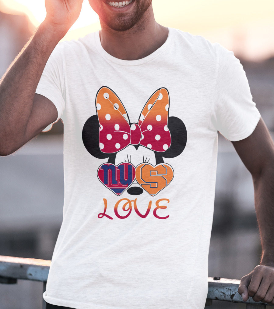 Ny Giants Syracuse Love Minnie Mouse Bow Hearts T-Shirt
