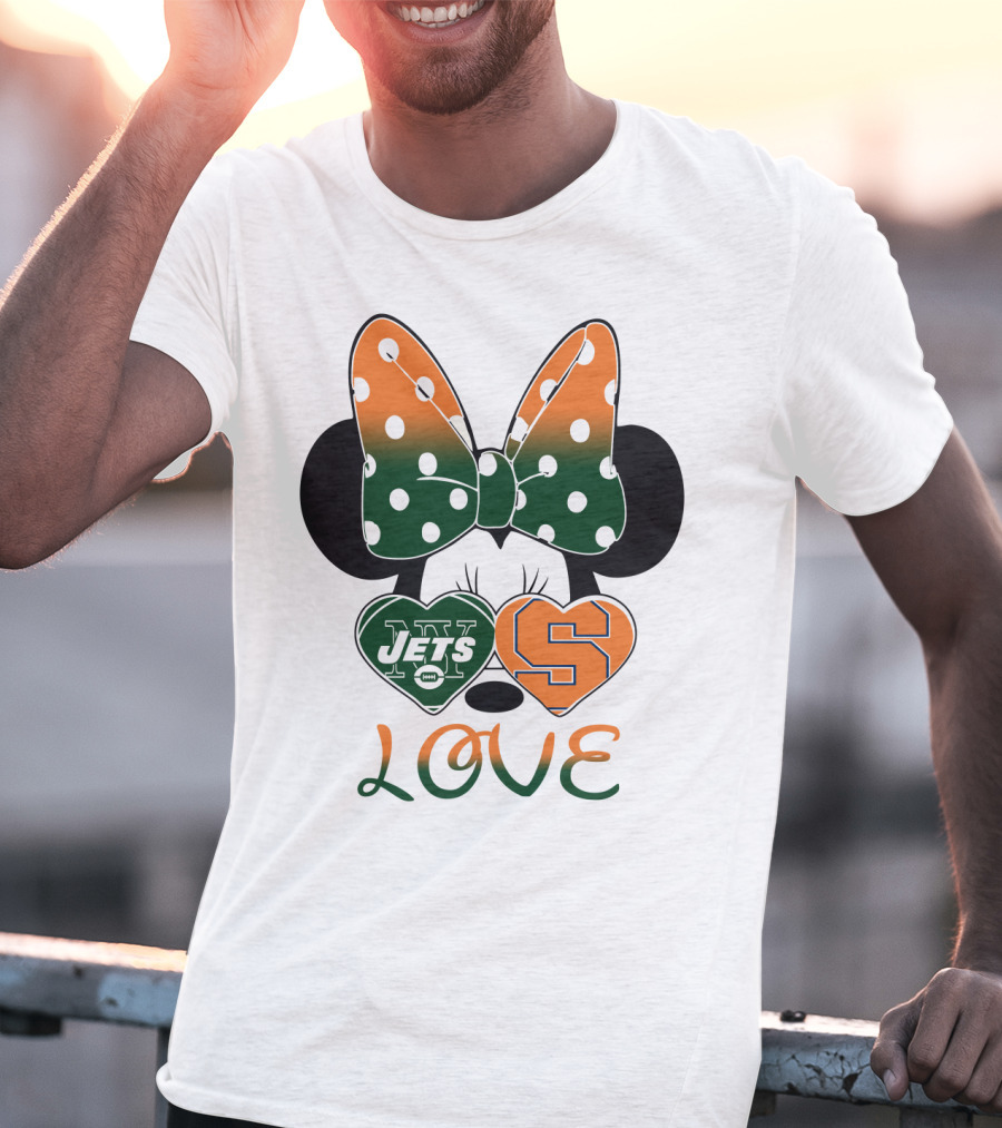 Ny Jets Syracuse Love Minnie Ears Bow T-Shirt