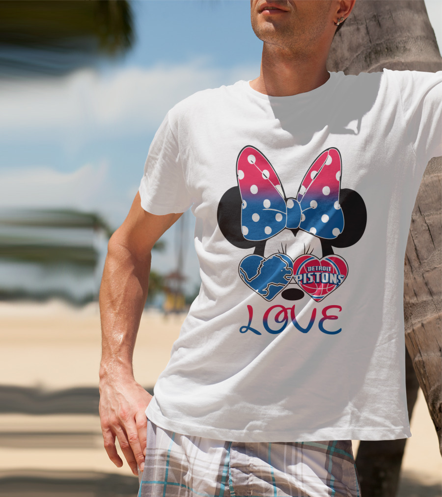 Detroit Pistons Lions Minnie Love T-Shirt