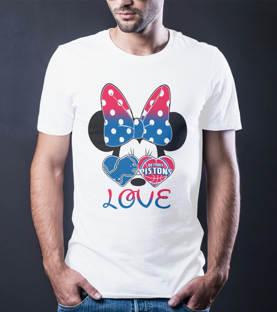 Detroit Pistons Lions Minnie Love T-Shirt