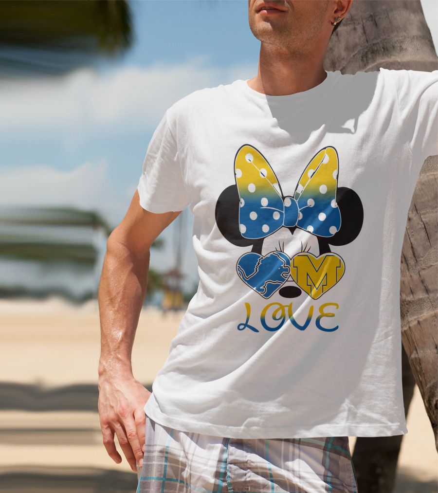 Minnie Bow Lions Michigan Love T-Shirt